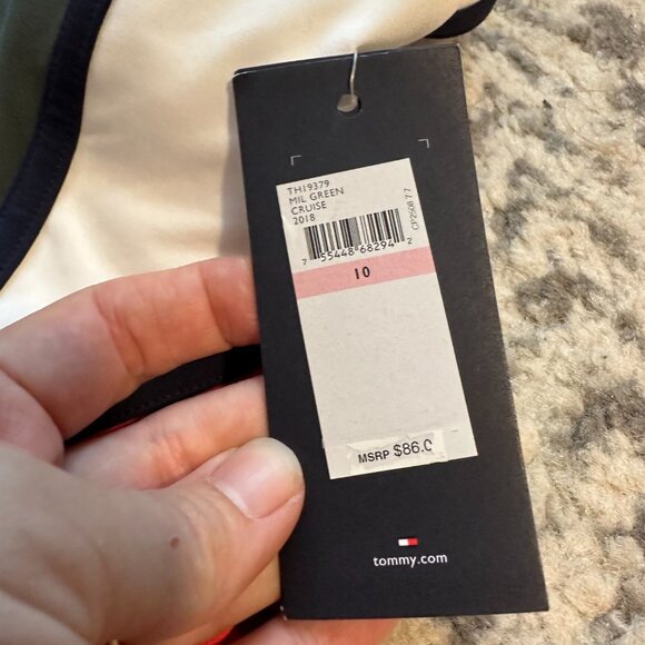 TOMMY HILFIGER {NWT} Women's Colorblock One Piece Swimsuit | 10 | 'Military' - Picture 4 of 7